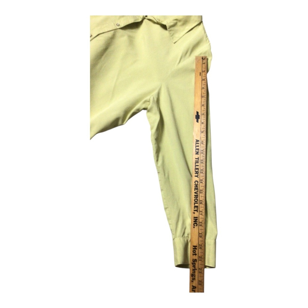 J. Jill Lime Yellow Green Button-Up Tunic Shirt 100% Silk Lagenlook - Picture 7 of 10